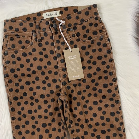 Madewell Women's Size 24 Leopard Dot 10" High Rise Skinny Jeans K1881 - Picture 3 of 9